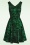 Vixen - 50s Deco Peacock Swing Dress in Dark Green