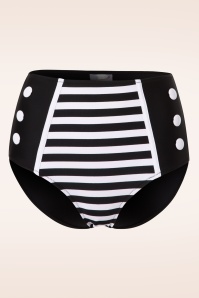Belsira - Joelle Stripes bikinibroekje in zwart en wit 2