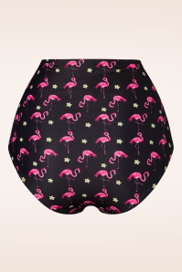Belsira - Flamingo High Waist Bikinihose in Schwarz und Pink 3