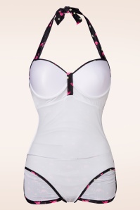 Belsira - 50s Flamingo Swimsuit in Black and Pink 4