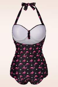 Belsira - Flamingo Badeanzug in Schwarz und Pink 5
