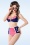 Belsira - Joelle Stripes Bikini Top Années 50 en Bleu Marine et Rouge 4