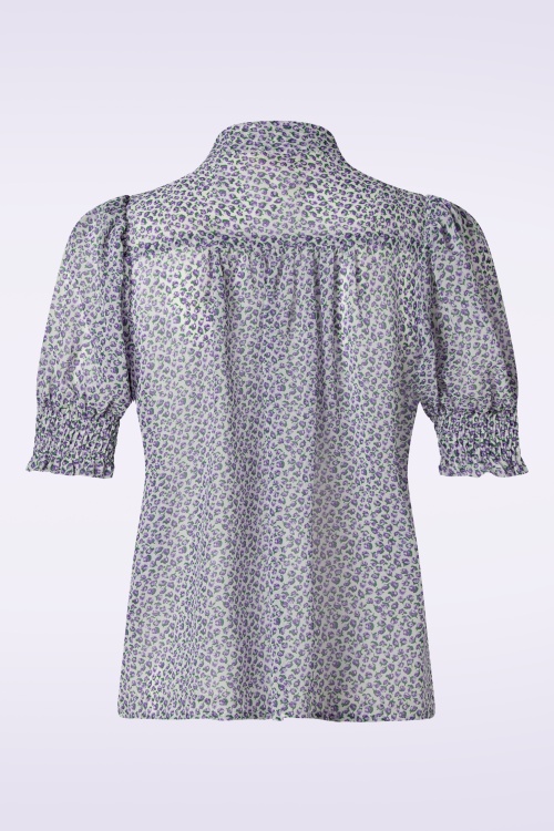 Louche - Belia Rosetta the neck blouse in lilac 3