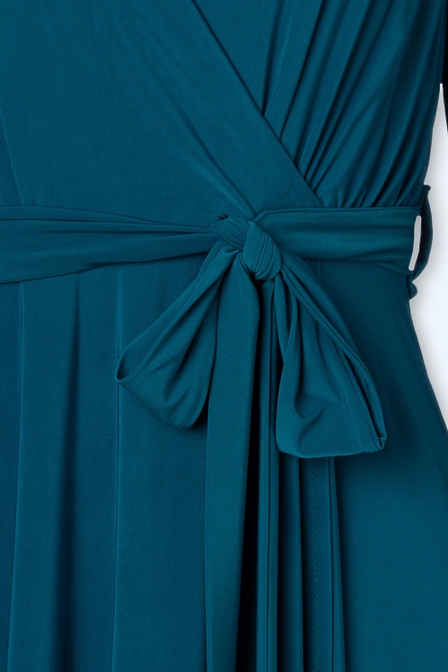 Vintage Chic for Topvintage - Trishia swing jurk in groenblauw 4