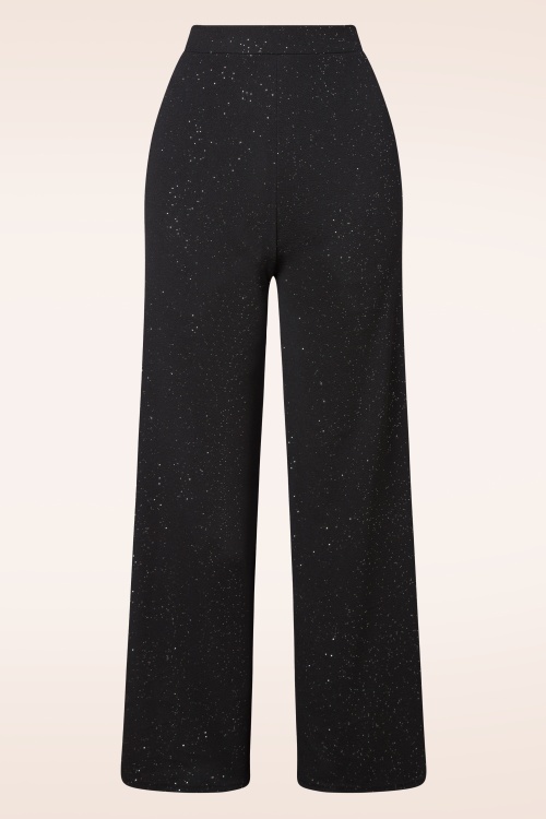 Vintage Chic for Topvintage - Charlotte glitter broek in zwart 2