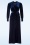 Vintage Chic for Topvintage - Victoria Maxi Wrap Velvet Dress Années 50 en Bleu Marine