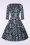 Hearts & Roses - 50s Aoife Flowers Swing Dress in Black and Lilac 4