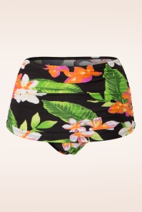Esther Williams - 50s Classic Floral Bikini Pants in Black 5