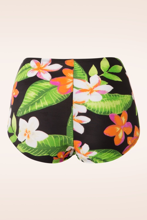 Esther Williams - 50s Classic Floral Bikini Pants in Black 6