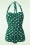 Esther Williams - 50s Classic Sheat Polkadot Swimsuit in Green and White 2
