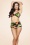 Esther Williams - 50s Classic Floral Bikini Top in Black 5