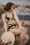 Esther Williams - 50s Classic Floral Bikini Top in Black 2