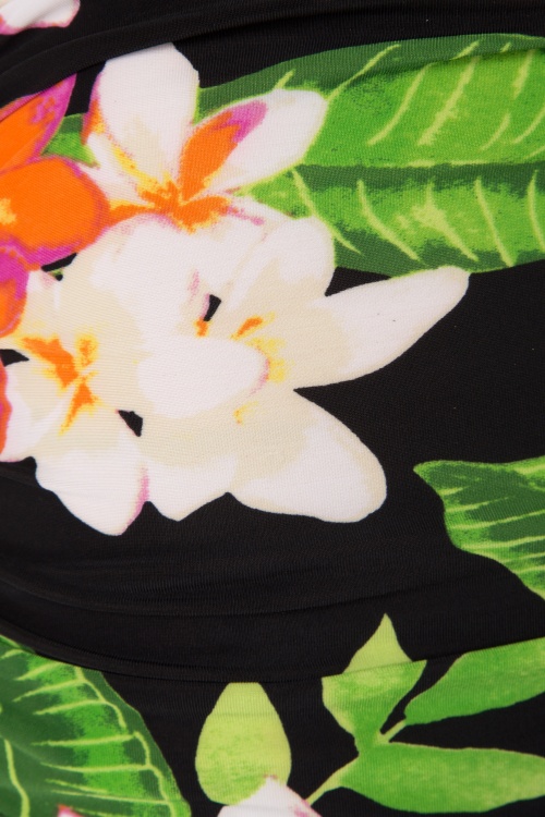 Esther Williams - 50s Classic Floral Bikini Top in Black 8