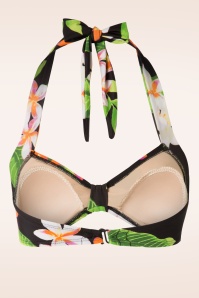 Esther Williams - 50s Classic Floral Bikini Top in Black 7