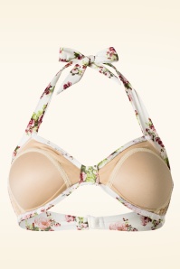 Esther Williams - 50s Classic Flowers Romance Bikini Top in Cream 5