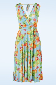Vintage Chic for Topvintage - 50s Jane Lemon Floral Swing Dress in Light Blue