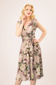 Vintage Chic for Topvintage - 50s Jane Floral Midi Dress in Light Pink