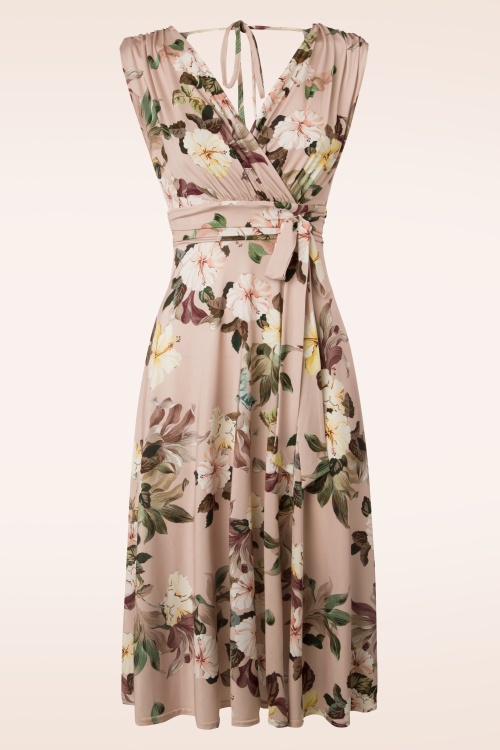 Vintage Chic for Topvintage - 50s Jane Floral Midi Dress in Light Pink 2
