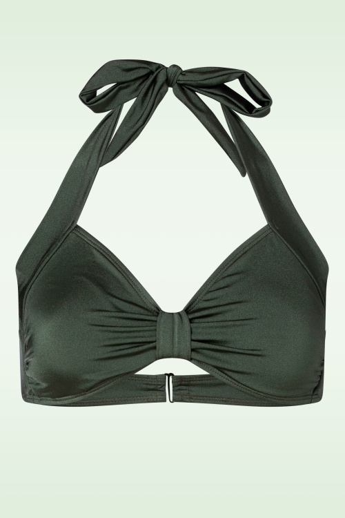 Esther Williams - 50s Classic Bikini Top in Solid Black