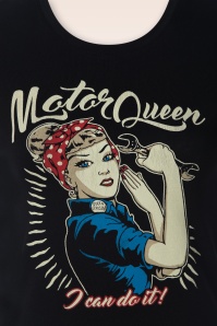 Queen Kerosin - 50s I Can Do It Motor Queen T-Shirt in Black 3