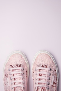 Superga - Macramé sneakers in roze  2