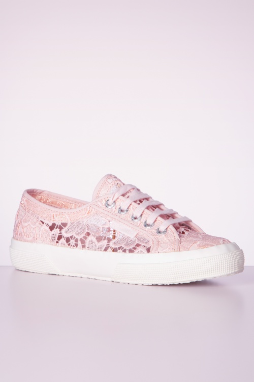 Superga - Macramé sneakers in roze  3