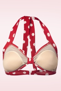 Esther Williams - 50s Classic Polka Bikini Top in Red and White 7