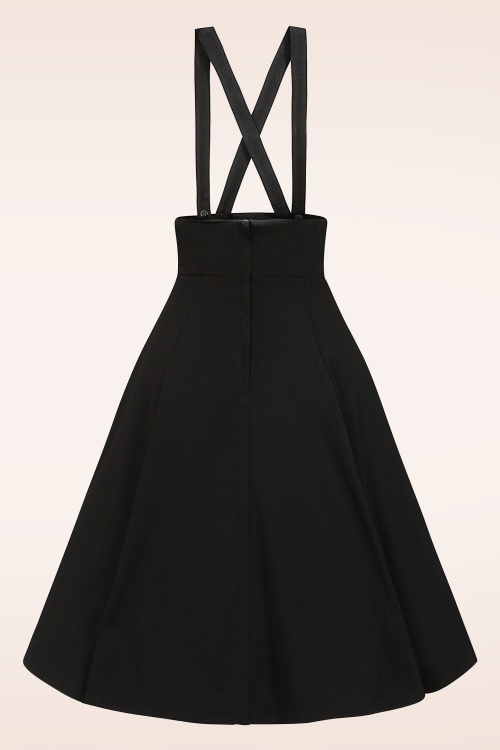 Collectif Clothing - Alexa Ponte Swing Skirt Années 50 en Noir 2