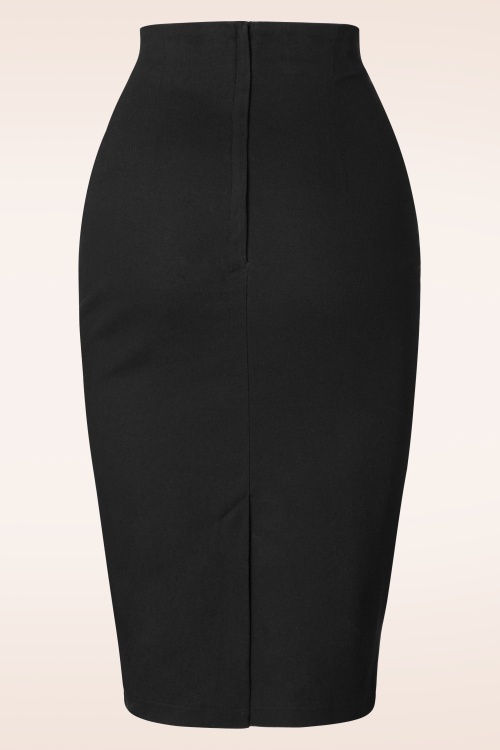 Collectif Clothing - Fiona Pencil skirt Années 50 en Noir 3