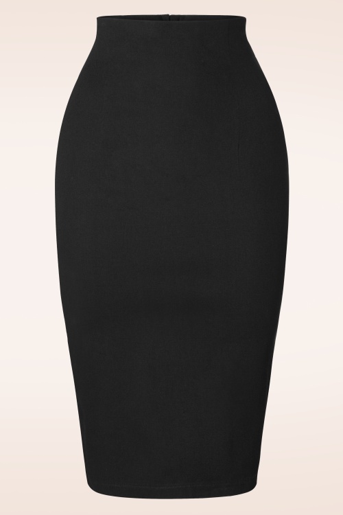 Collectif Clothing - Fiona Pencil skirt Années 50 en Noir 2