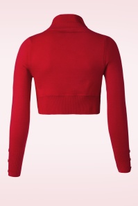 Collectif Clothing - Jean Knitted Bolero Années 50 en Rouge  3