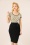 Collectif Clothing - Polly Blackwatch Pencil Skirt Années 1950 en Navy et Vert