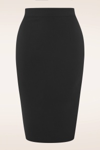 Collectif Clothing - Polly Bengaline Skirt Années 50 en Noir 2