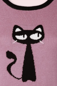 Mak Sweater - 60s Cat Sweater in Mauve 3