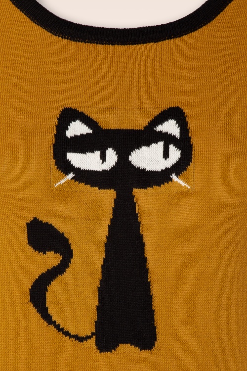 Mak Sweater - 60s Cat Sweater in Camel 3