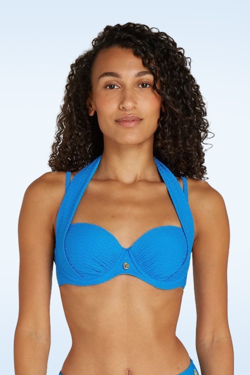 TC Beach - Multiway Bikini Top in Blue Snake  3