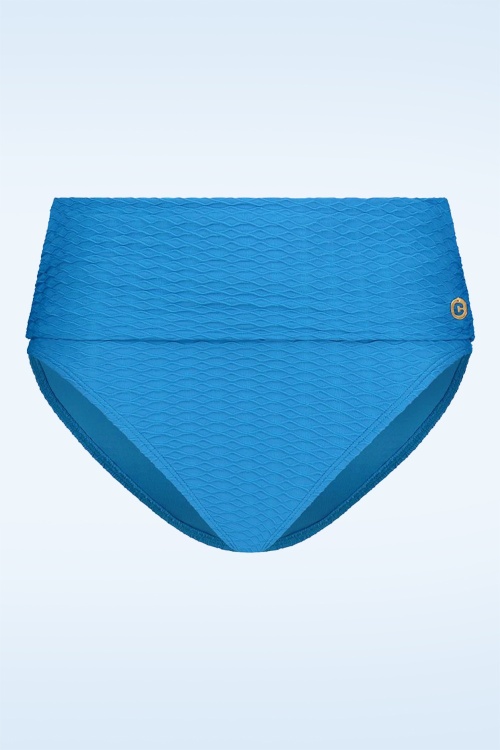 TC Beach - Flipover Bikinihose in Blue Snake