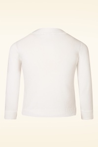 Mak Sweater - Oda Strickjacke mit offener Vorderseite in Weiß 2