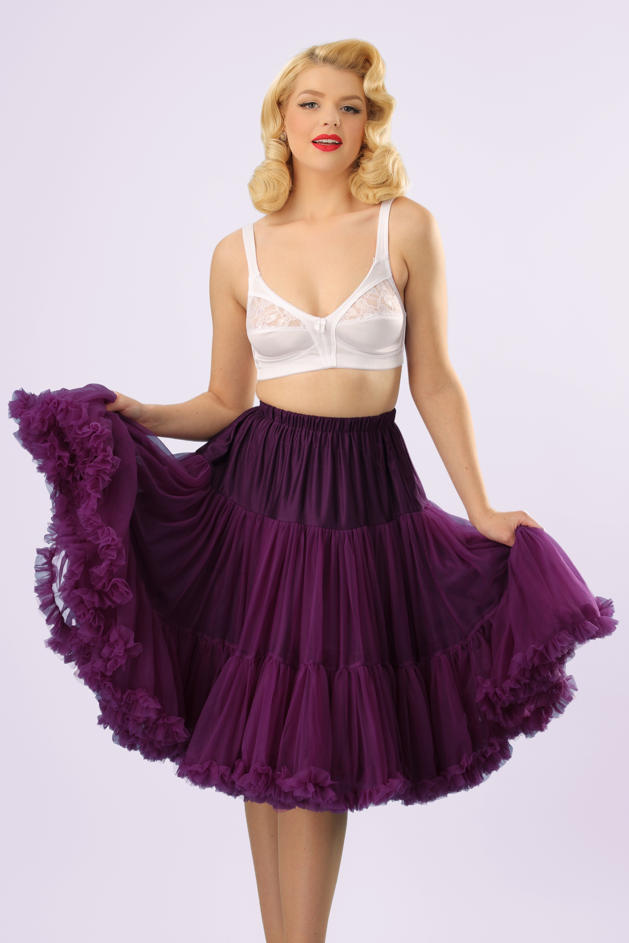 Banned Retro - Lola Lifeforms Petticoat in Aubergine 3