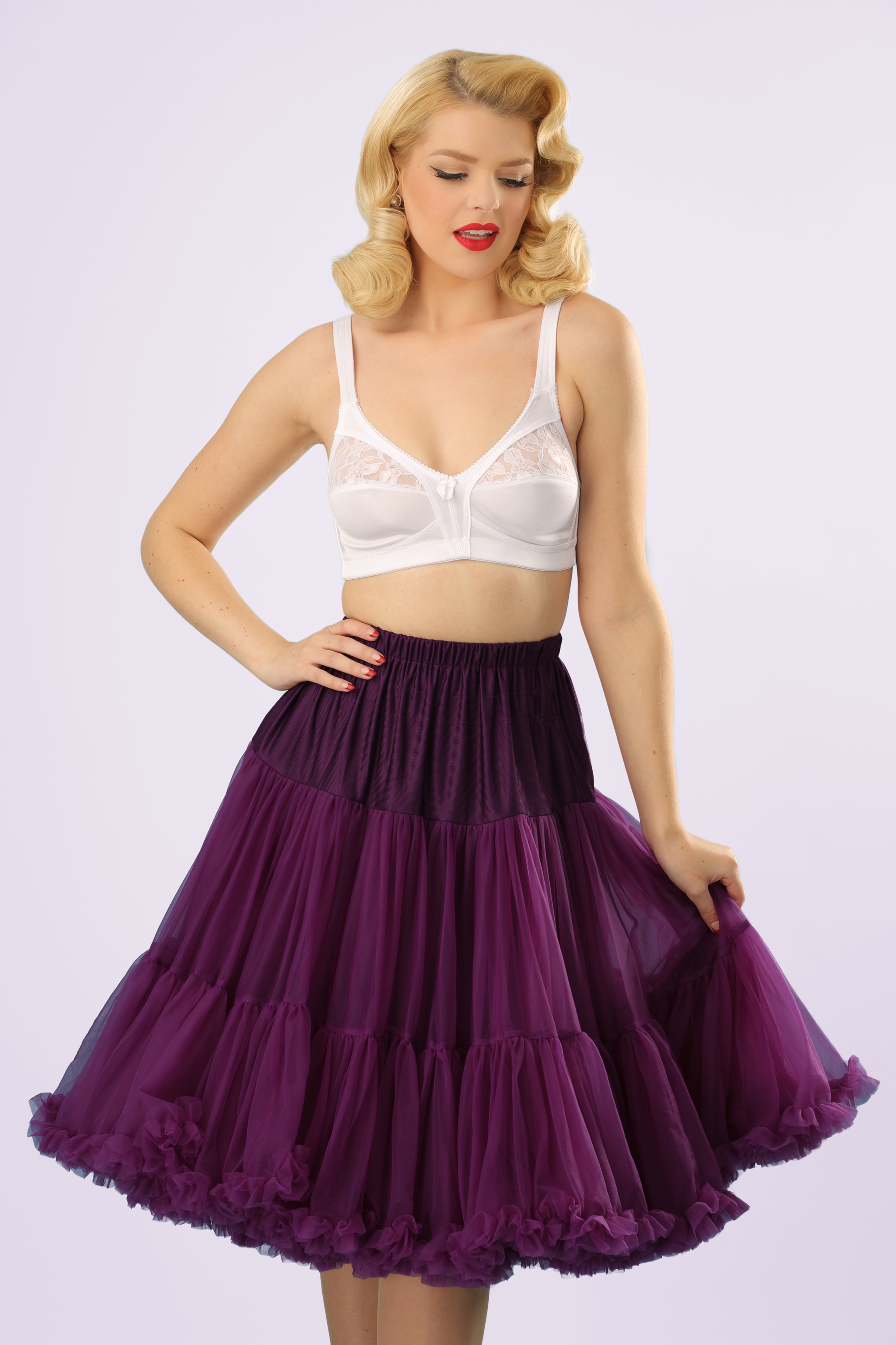 Banned Retro - Lola Lifeforms Petticoat in Aubergine