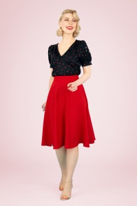 Banned Retro - 50s My Summer Staple Swing Skirt in Red