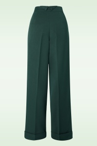 Banned Retro - 40s Hidden Away Trousers in Teal 4