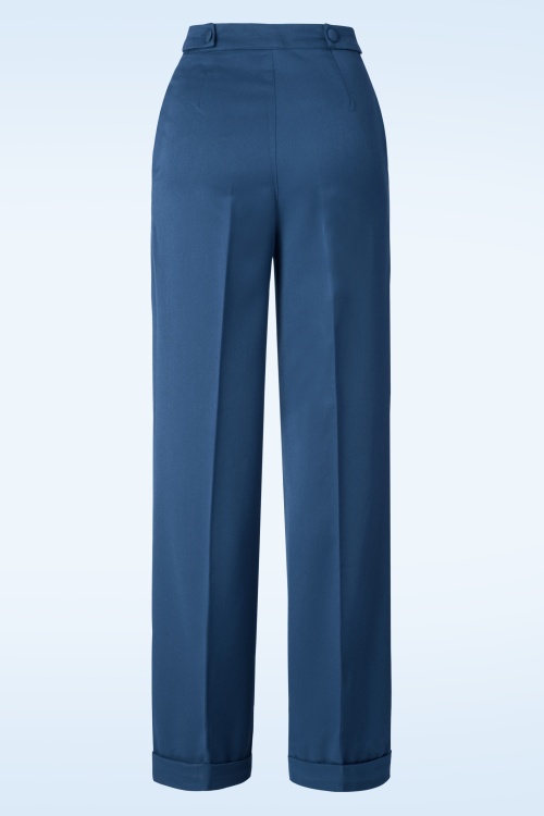 Banned Retro - Feest op stijlvolle broek in marineblauw 2