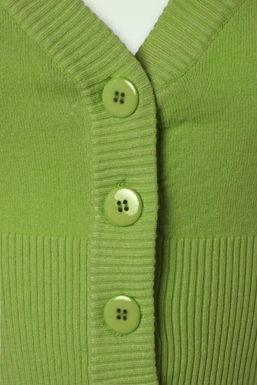 Banned Retro - Overload Cardigan Années 50 in Olive Green 3
