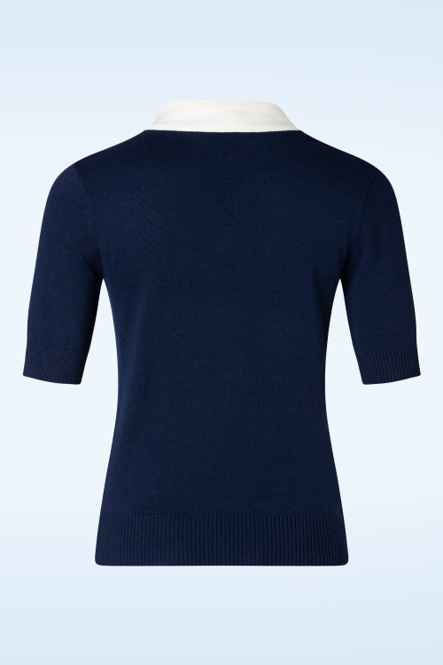 Banned Retro - Ahoy Sail Jumper in Navy and White 2
