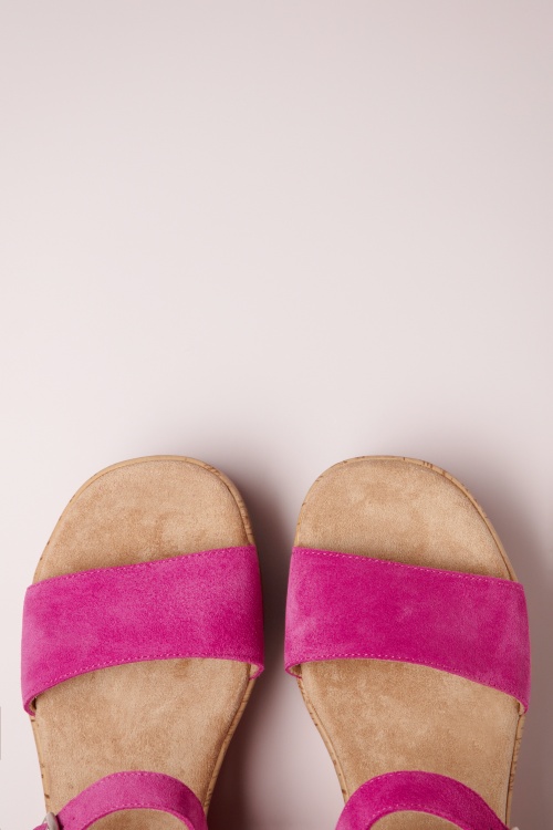 s.Oliver - Rory Suede Wedge Sandals in Fuchsia  2