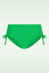 TC Beach - Bas de bikini taille mi-haute en relief vert vif