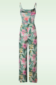Vintage Chic for Topvintage - Alyssa Tropical Jumpsuit in Mint Green 2
