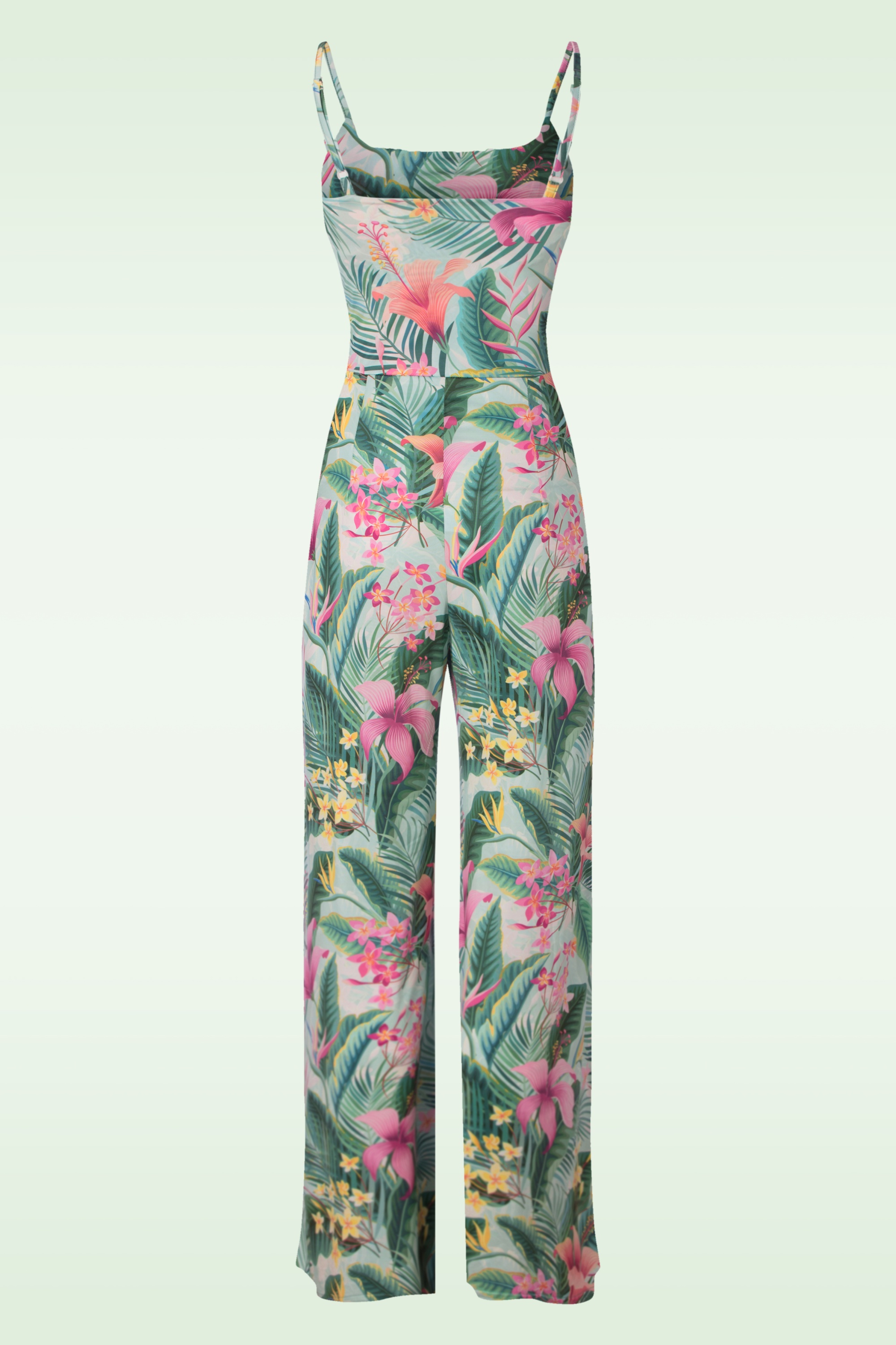 Vintage Chic for Topvintage - Alyssa tropical jumpsuit in mint groen 2