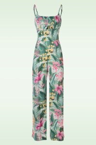 Vintage Chic for Topvintage - Alyssa tropical jumpsuit in mint groen